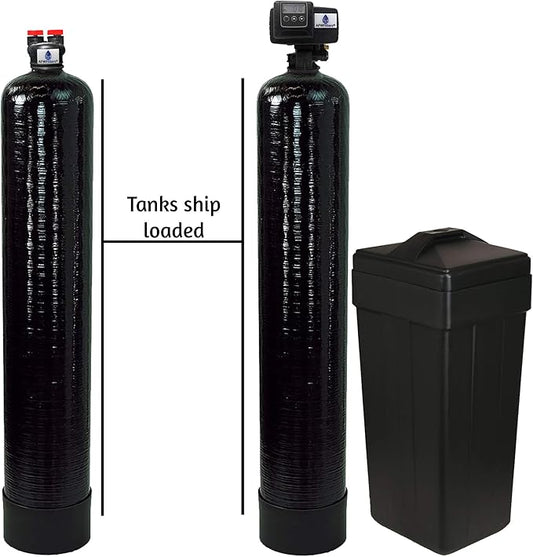 AFW Filters Built Fleck 5600SXT 48,000 Grain Water Softener with Upflow Carbon Filter (10% Resin with Carbon)