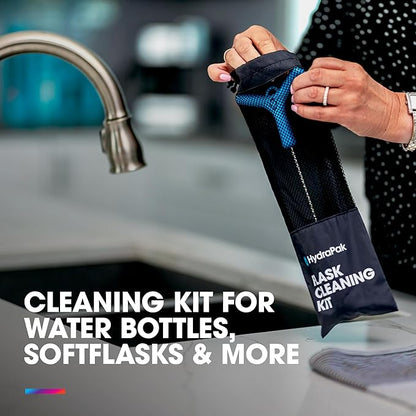 HydraPak Flask Cleaning Kit - Bristle Brush and Drying Stand - BPA & PVC Free - Cleans Water Bottles, SoftFlasks, Coffee Mugs and More