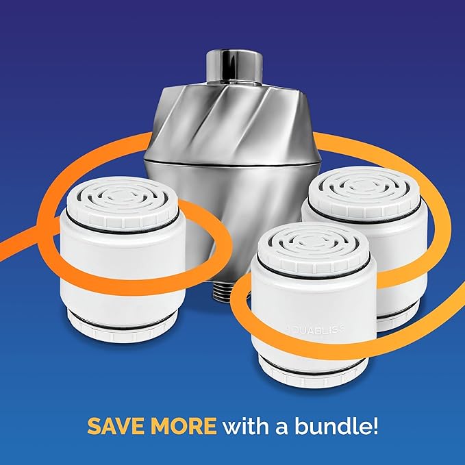 AquaBliss HD Revitalizing Shower Filter SF400 - Chrome - Plus 3 Extra SFC400 Filter Cartridges