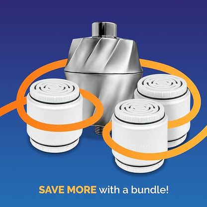 AquaBliss HD Revitalizing Shower Filter SF400 - Chrome - Plus 3 Extra SFC400 Filter Cartridges