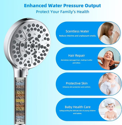 Hibbent 2 Pack Replacement Shower Filters Fit Hibbent 10-spray Handheld Shower Head, 20 Stage Showerhead Filter for Hard Water, High Output Shower Filter