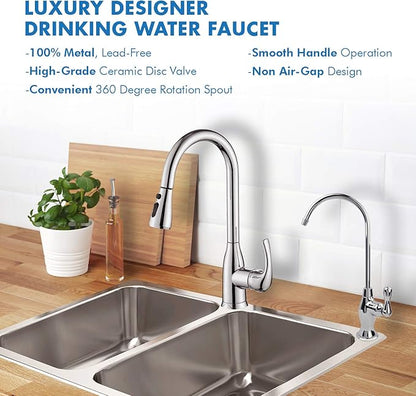 APEC Water Systems Faucet-CD-Coke Kitchen Drinking Water Ceramic Disc Luxury Designer Faucet, Non-Air Gap Lead-Free, Chrome Coke
