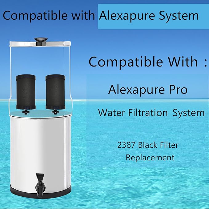 2387 Filter Replacement Compatible with Alexapure Water Filter Replacement, for Alexapure Pro Water Filtration System Black 1 Pack