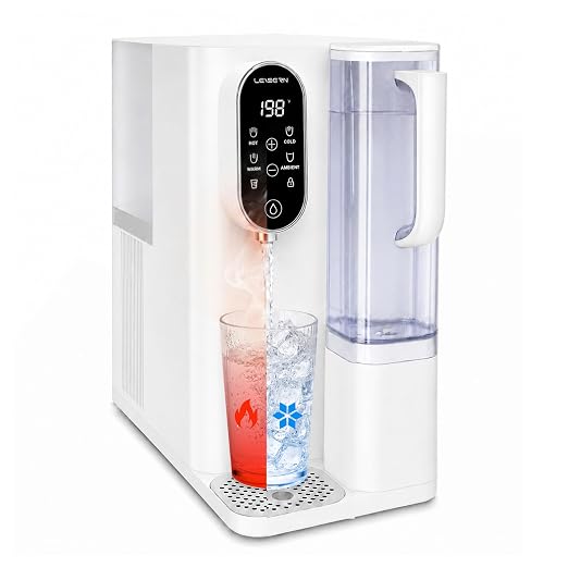 Leysern Hot & Cold Countertop Reverse Osmosis Water Filter, No Installation | 7-Stage RO Filtration with UV, Dual-Thermoelectric Cooling, Water Purifier with TDS Monitor, NSF 372 Certified, White