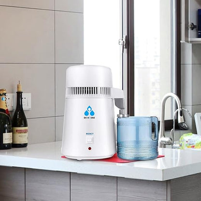 DC HOUSE 1 Gallon Water Distiller Machine, 750W Distilling Pure Water for Home Countertop Table Desktop, 4L Distilled Water Making Machine to Make Clean Water for Home