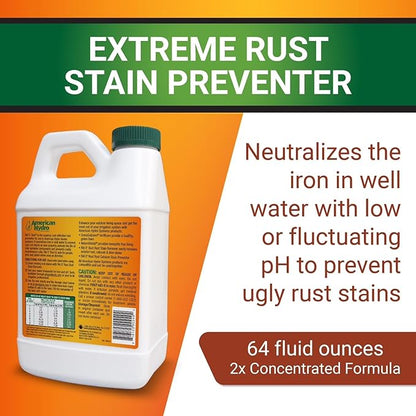 RR2 Rid O' Rust Extreme Water Rust Stain Preventer for Irrigation Systems, 64 Fl Oz Bottle, 4 Pack