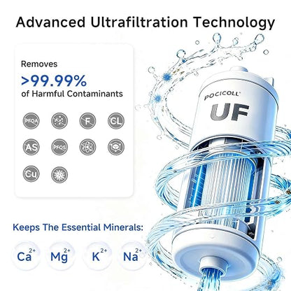 Motorized Outdoor Water System, 0.01μm UF Structure, USB-C Rechargeable Portable Unit, Compact for Camping Backpacking Emergency Preparedness (White)