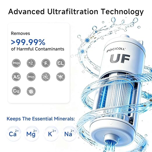 Motorized Outdoor Water System, 0.01μm UF Structure, USB-C Rechargeable Portable Unit, Compact for Camping Backpacking Emergency Preparedness (White)