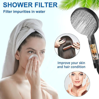 Multi-Stage Shower Filter Replacement Compatible with SR SUN RISE Shower Handheld, High Pressure 9 Spray, Hard Water High Efficiency Filter,4 Pack