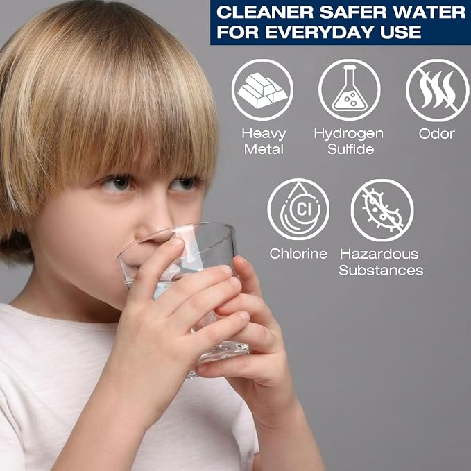 H&G Lifestyles RV Water Filter System for Camper,Inline Water Hose Filter for RV Drinking Water,KDF Carbon Filter,Garden Hose Water Filter with KDF Granular Activated Carbon, Up to 50,000 Gallons