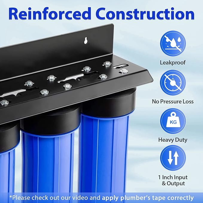 iSpring Whole House Water Filter System + Reusable Spin Down Sediment Prefilter