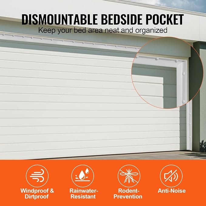 VEVOR Garage Door Seal Top and Sides Seal Strip, 34 FT Universal Weather Stripping Replacement Soft and Hard Composite, Weatherproofing Garage Door TPE Seals with Adhesive Backed and Screws, White