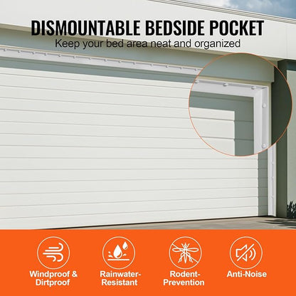 VEVOR Garage Door Seal Top and Sides Seal Strip, 34 FT Universal Weather Stripping Replacement Soft and Hard Composite, Weatherproofing Garage Door TPE Seals with Adhesive Backed and Screws, White