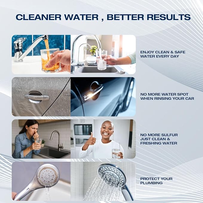H&G Lifestyles RV Water Filter System for Camper,Inline Water Hose Filter for RV Drinking Water,KDF Carbon Filter,Garden Hose Water Filter with KDF Granular Activated Carbon, Up to 50,000 Gallons