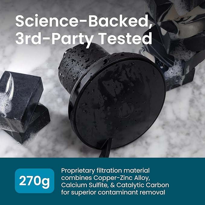 AquaTru Shower - Advanced Shower Filter Removes Impurities from Hard Water to Support Healthy Skin, Scalp, Hair, Reduce Breakage, and Enhance Your Beauty and Self-Care Routine (Matte Black)