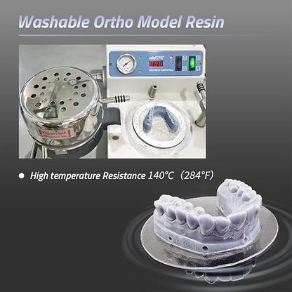 JAMG HE Rapid UV-Curing Resin 405nm, Dental Model Resin for Orthodontic Brace Water Washable with Lower Shrinkage & High Presicion Grey 500g