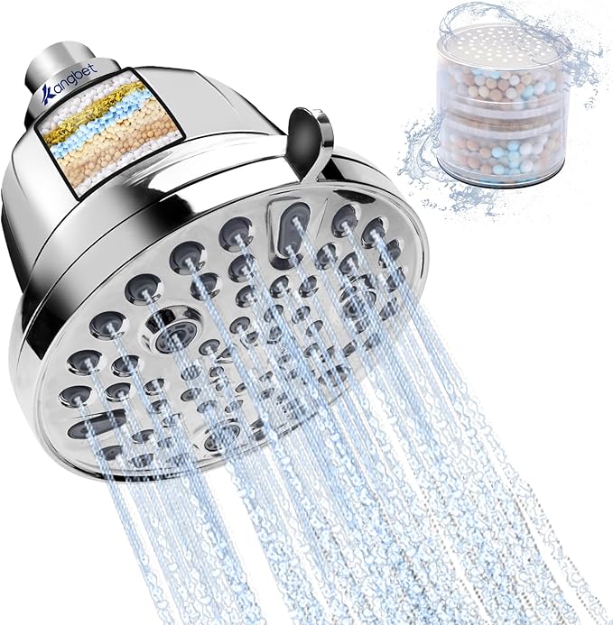 Filtered Shower Head - Water Softener Shower Head - Shower Filter for Hard Water Remove | Reduces Impurities Chlorine and Harmful Substances - Chrome