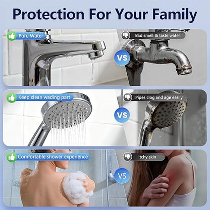 Anti Scale Whole House Water Filter System, Pipeline Prevent Scale Whole House Water 10" x 4.5" Filter, with 80,000 Gallons Capacit, 1" Inlet/Outlet, Reduces Scale Water Filters