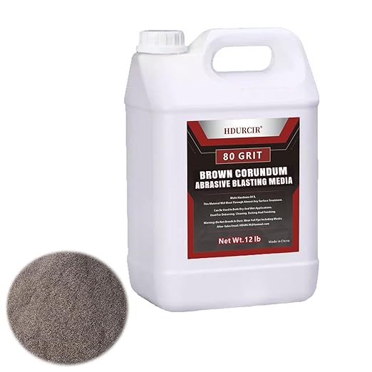 Brown Corundum Abrasive Blasting Media (Brown Aluminum Oxide) 12LBS 80GRIT Medium to Fine Sand Blasting Abrasive Media for Blasting Cabinet or Blasting Guns