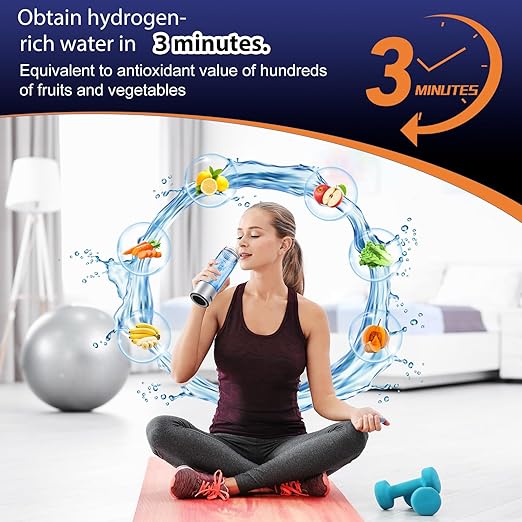 Fakllod Hydrogen Water Bottle Generator, Portable Rechargeable aquahealth Hydrogen Water, Hydrogen Water Ionizer Machine, with SPE/PEM Technology, for Home Office Travel Fitness Drinking
