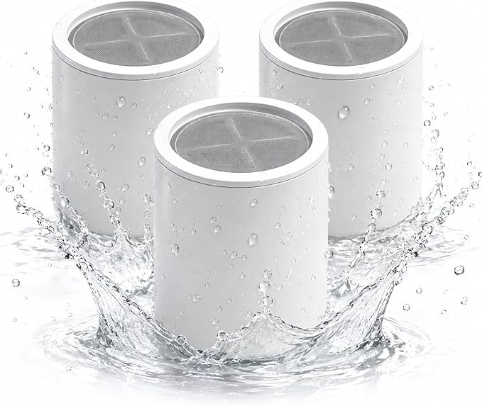 Replacement Filter Cartridge Compatible with Eskiin Shower Head (3-Pack) | for Hard Water, Chlorine Removal