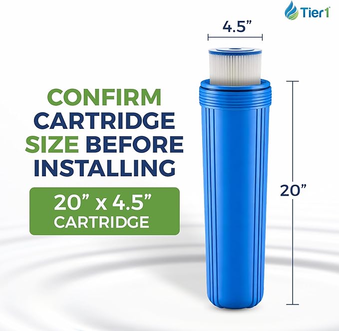 Tier1 30 Micron 20x4.5 Water Filter | Whole House Sediment Water Filter | Pleated Polyester Cartridge | Replacement for Pentek R30-20BB, 155430-43, SPC-45-2030 | High-Flow 4.5 x 20 Water Filter