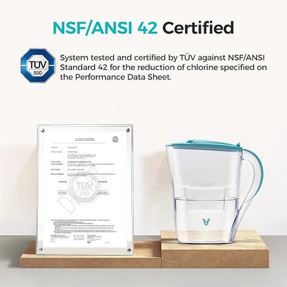 VIOMI Inno 13-Cup Water Filter Pitcher with Filter Lifespan Indicator, 4-Stage Filtration, NSF 42 Certified, Removes Chlorine Taste & Odor, Heavy Metals, Fit-in Refrigerator, 2-Month Filter Lifespan