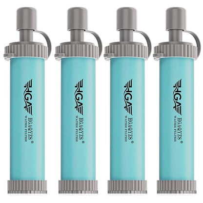 4 Packs of Water Filter Straws, Portable Personal Water Filtration System, Ultrafiltration Water Purifier, Emergency Preparedness for Camping, Hiking, Drinking, Travel, Hunting, and Family Outings