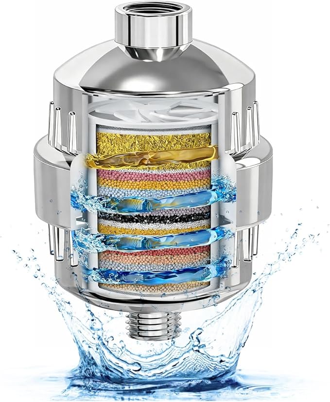 High Output Revitalizing Shower Filter Rich in KDF55,Hard Water Softener Removes 99% Chlorine,Fluoride,Lead & Chemicals,Reduces Eczema &Dandruff,Prevents Scale,Revitalizes Skin & Hair,Nails, Chrome