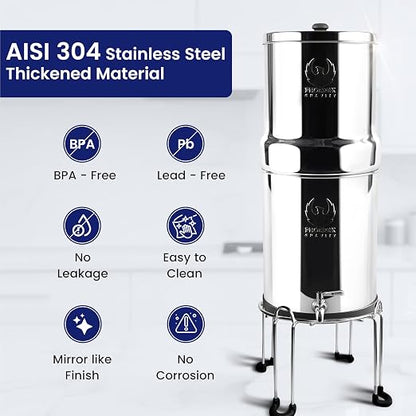 Phoenix Gravity 3.25G Water Filter System with Steel Stand & Carbon Filters