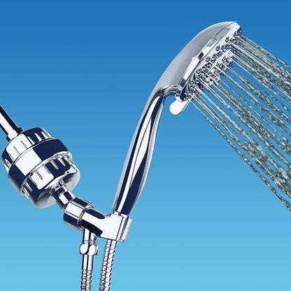 AquaBliss High Output Universal Shower Filter with Replaceable Multi-Stage Filter Cartridge – Transform Itching, Eczema & Acne into Glowing Hair, Nails & Skin Fast - Chrome (SF220) (Pack of 2)