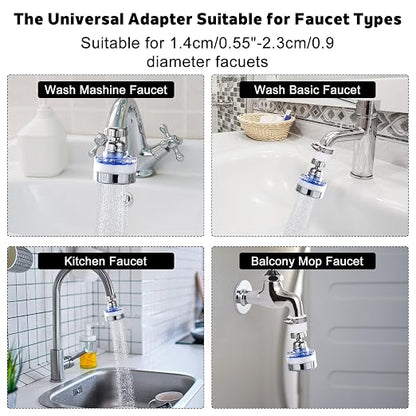 23 Pcs Sink Water Filter Faucet Set, Universal 360 ° Rotating Kitchen Faucet Water Purifier, Bathroom Faucet Filter Removes Chlorine Fluoride Hard Water for Home Kitchen w/20 Cartridge