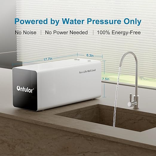 Ontulor Reverse Osmosis System, 6-in-1 Tankless, NSF/ANSI 42 & 372 Certified, 600 GPD RO Filtration, No Electricity Needed, Protable Water Purifier, TDS Meter Included（6-in-1 Reverse Osmosis System）