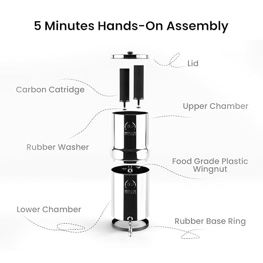 Phoenix Gravity 2.25G Water Filter System with Stainless Steel Stand & Tap