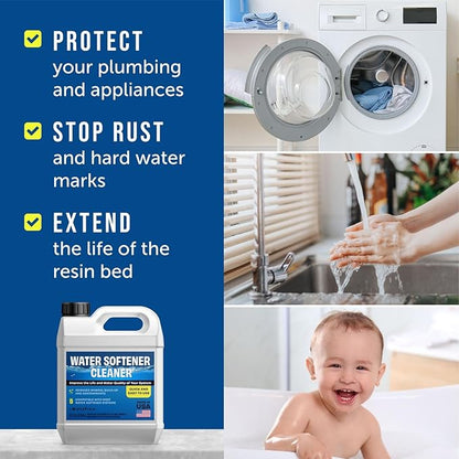 Maplefield Water Softener Cleaner Solution - 16 oz (2 uses) - Recharge Resin, Remove Contaminants and Mineral Build up - Universal Fit for Household Water Softener System - Easy DIY Use