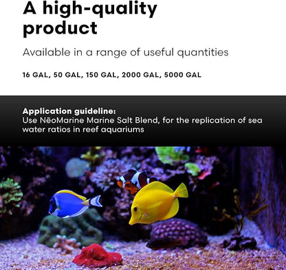 Brightwell Aquatics - NeoMarine Marine Salt Blend for Reef Aquarium - Fish Tank Starter Aquarium Salt - Aquarium Water Treatments, 150-GAL