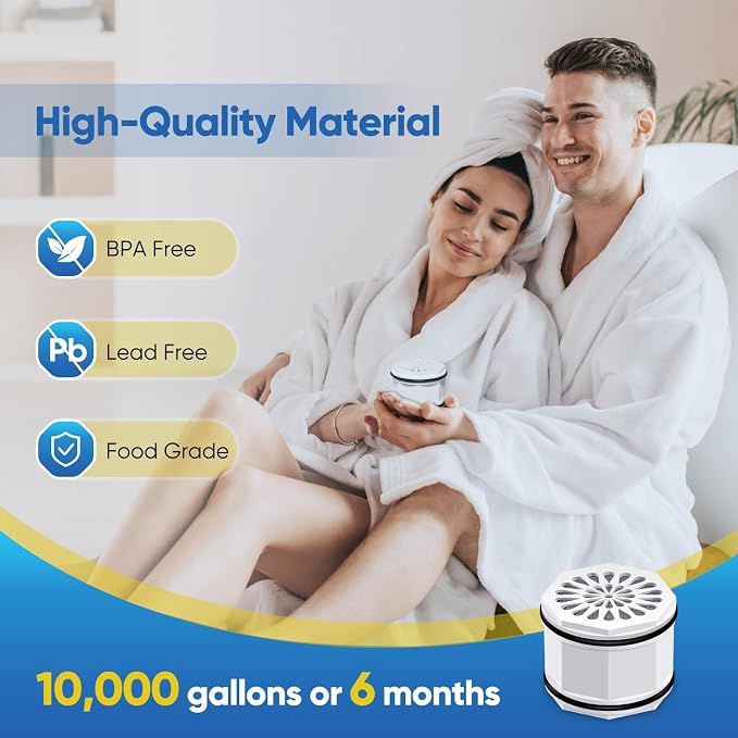 PUREPLUS WHR-140 Shower Head Water Filter Cartridge, Replacement for Culligan WSH-C125, HSH-C135, ISH-100, HSH-BN135, S-H200-C, S-H200-BN, S-W100-C Advanced KDF WTR Filtration for Softer Skin, 2Pack