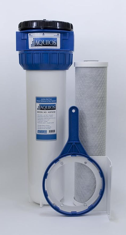 Aquios® AQFS236 Jumbo Full House Water Softener and Filter System, Built-in Bypass & Shut-Off Valve