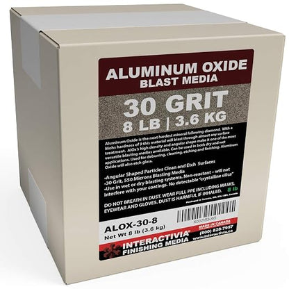 #30 Aluminum Oxide - 8 LBS - Coarse Sand Blasting Abrasive Media for Blasting Cabinet and Blasting Guns.