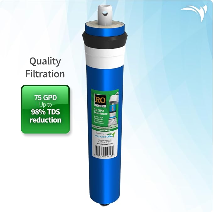 AquaticLife 75 GPD RO Membrane Filter Replacement Cartridge for RO Buddie and Reverse Osmosis Water Filter System Units