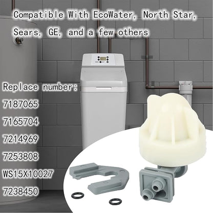 New Water Softener Nozzle and Venturi Assembly 7253808 Replacement | Compatible with EcoWater, North Star, Sears, GE Replaces 7187065, 7165704, 7214969, 7253808, WS15X10027, 7238450