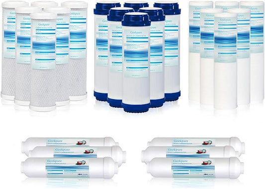 Geekpure Universal Compatible Reverse Osmosis Filter Replacement Set -2.5 x 10 Inch -Pack of 6