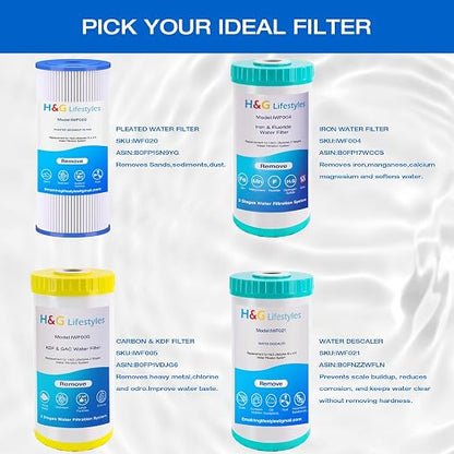 H&G Lifestyles Whole House Water Softener Filter Cartridge Replacement, Calcium Inhibitor Water Filter, Anti-Scale Filter, Fits Any Standard 10" x 4.5" Water Filter System