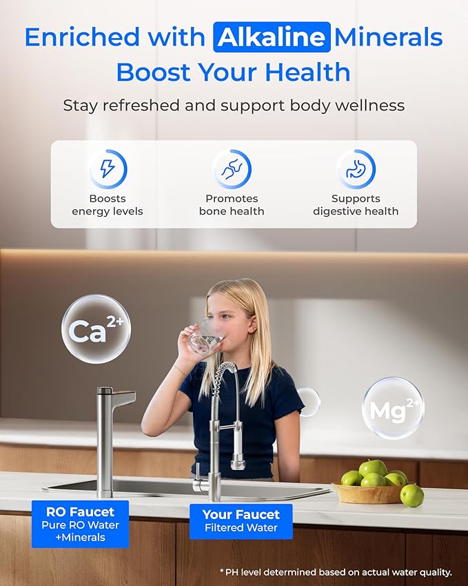 Waterdrop X12-PRO Dual Flow Reverse Osmosis Water Filter, Alkaline Mineral, 1200 GPD Tankless RO System, 11-Stage RO Water Filter, Smart Faucet, BPA Free, Attaches to Your Existing Kitchen Faucet