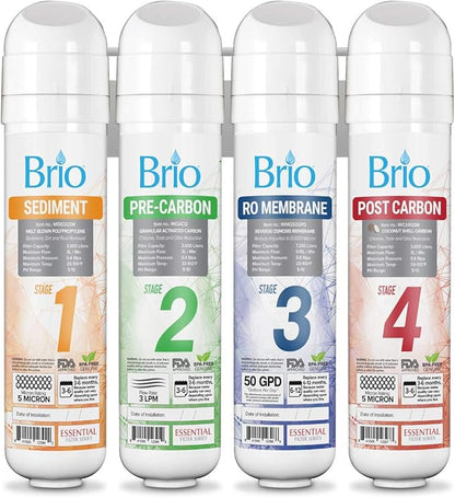 Brio 4 Stage RO Reverse Osmosis Water Cooler Filter Replacement Kit | for Brio Water Dispenser Models: CLPOURO420SCV2 & CLPOUROSC420RO