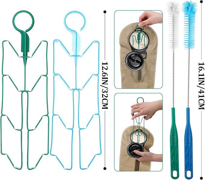 Patelai 8 in 1 Hydration Bladder Cleaning Kit Includes 3 Different Brushes and Drying Collapsible Bladder Frame, Water Reservoir Backpack Cleaning Kit