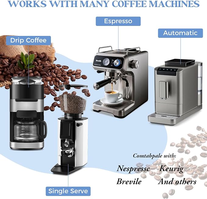 24 Coffee Maker Cleaner Descaler Tablets for Coffee Pot & Coffee Machine | Compatible With Keurig, Nespresso, Ninja, Philips, Miele, Breville, DeLonghi, Espresso & Drip Machines