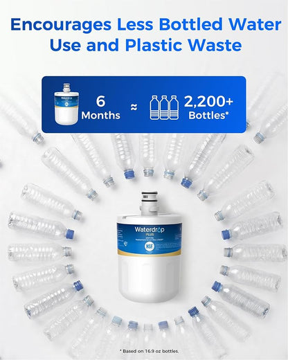 Waterdrop Plus 5231JA2002A NSF 401&53 Refrigerator Water Filter | Reduce PFAS, Replacement for LG® LT500P®, ADQ72910911, ADQ72910901, Kenmore® 9890, GEN11042FR-08, 46-9890, LFX25974ST
