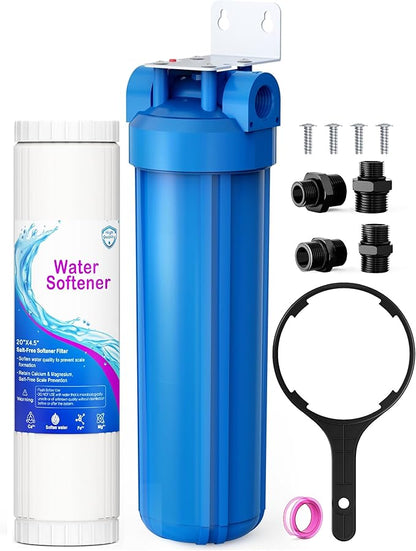 Whole House Salt Free Water Softener, Salt-Free Water Filter System, Salt-Free Water Softener Alternative, Prevent Water Scale Buildup, Without Salt and No Waste Water, 1" FNPT - Protect Appliances