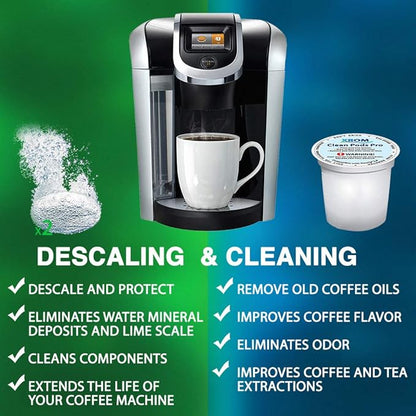 XROM Plant Based Descaling & Cleaning Kit, Compatible With All K-Cup Keurig 2.0 Brewers, All Natural Ingredients, Rinse Pods, Descaler Solution For Keurig Coffee Makers< 2 Uses.